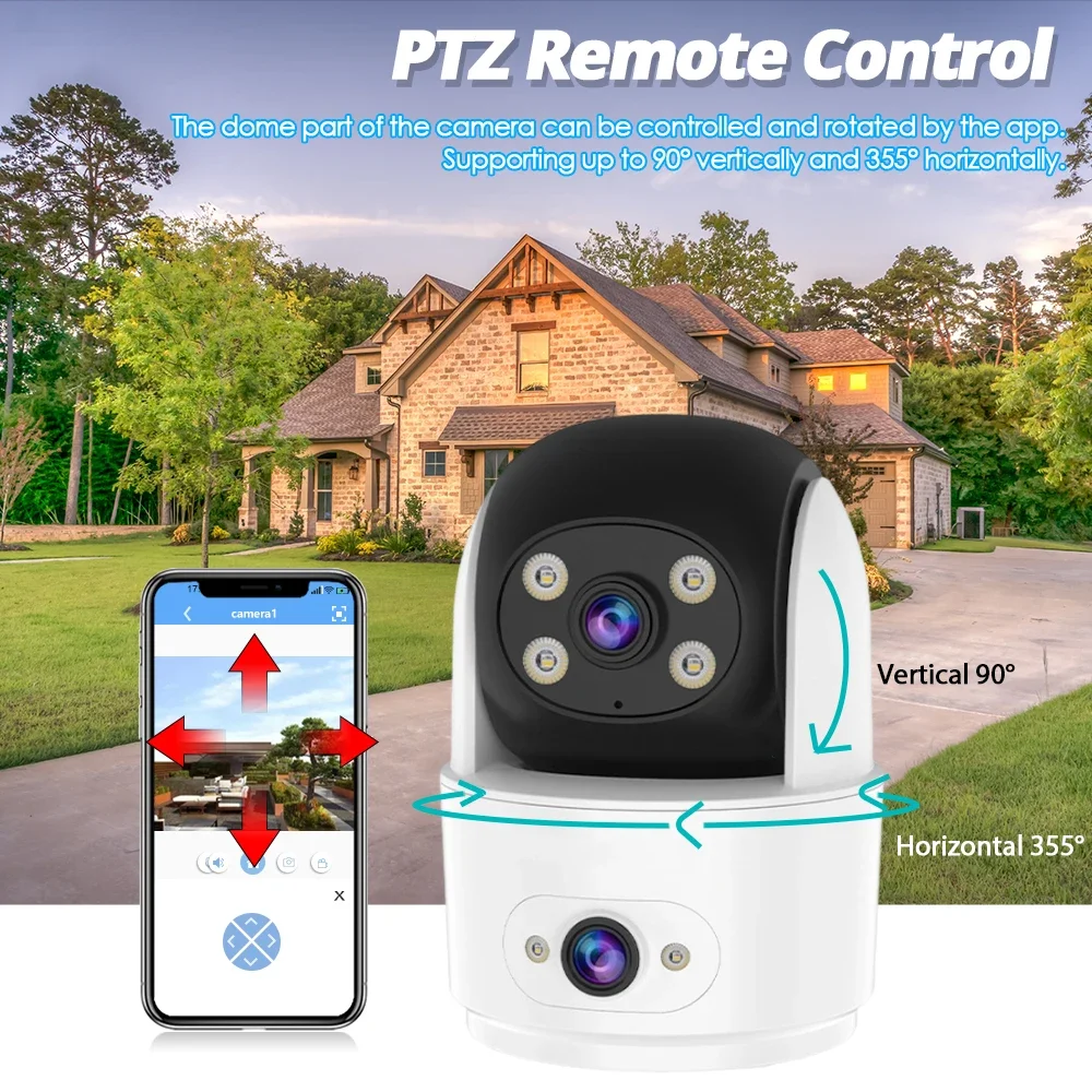 Smart Home 10MP Dual Lens HD Video Surveillance Camera IP Security Cameras Indoor Wireless CCTV Two Screens Baby Monitor O-Kam