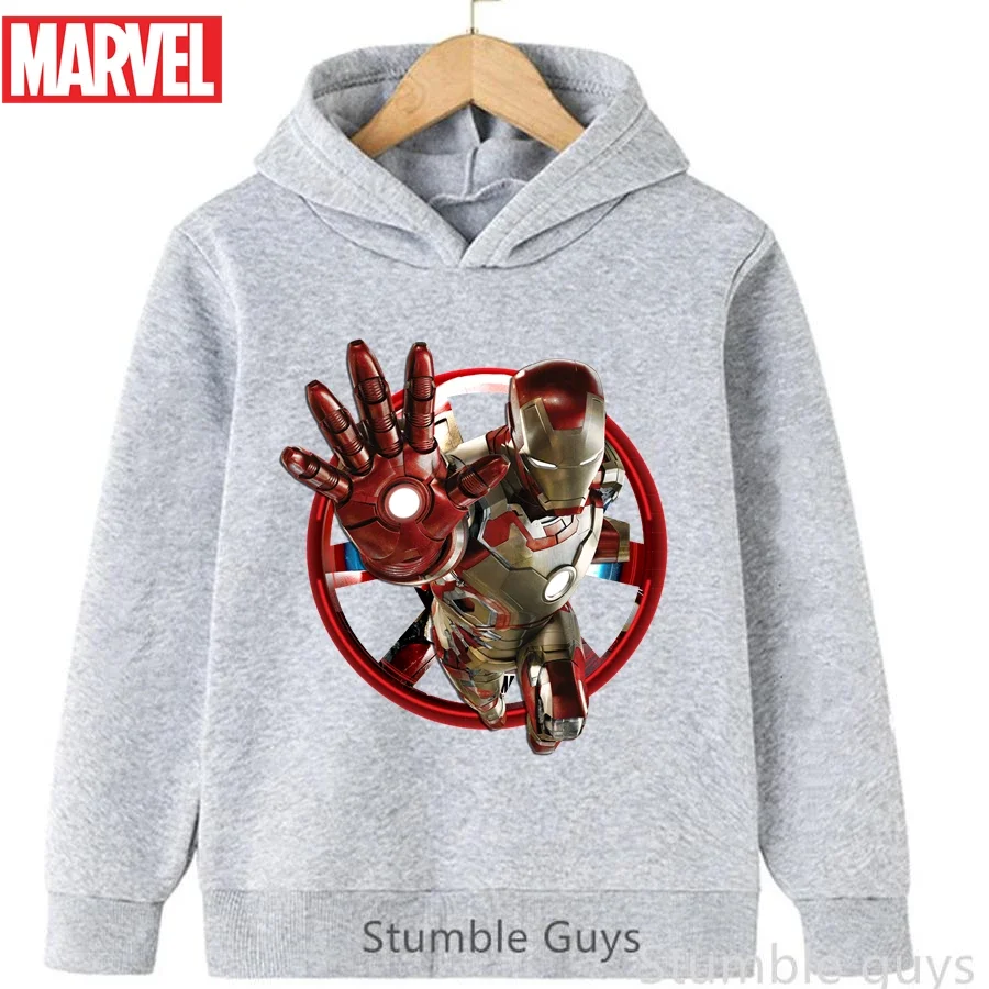 

Детская толстовка Autumn Marvel с изображением Железного человека для детей от 3 до 13 лет, одежда для мальчиков и девочек, удобная повседневная одежда с изображением супергероя