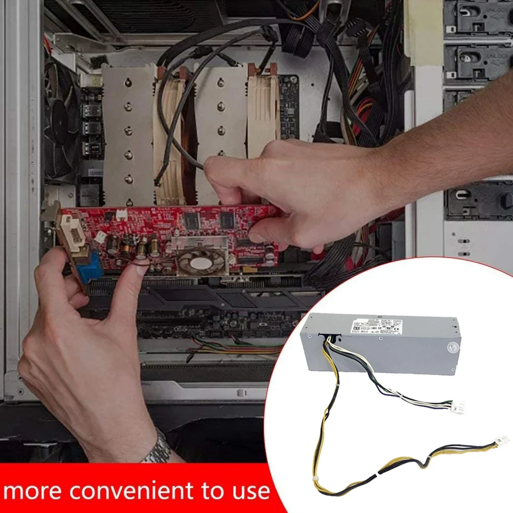 

6Cm Fan 8PIN+4PIN Connector Power Supply For Dell Optiplex 3020 7020 9020 Precision T1700 SFF Systems H255AS-00 AC255ES-00