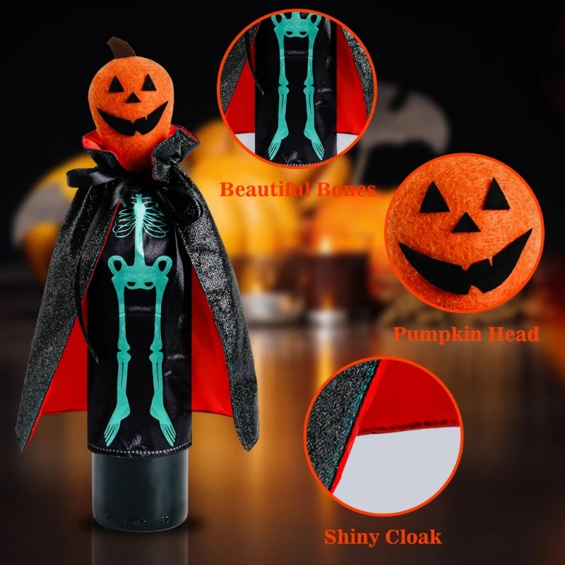 Stylish Halloween Wine Bottle Sleeves Eye Catching Pumpkin Design, Enhances the Festive