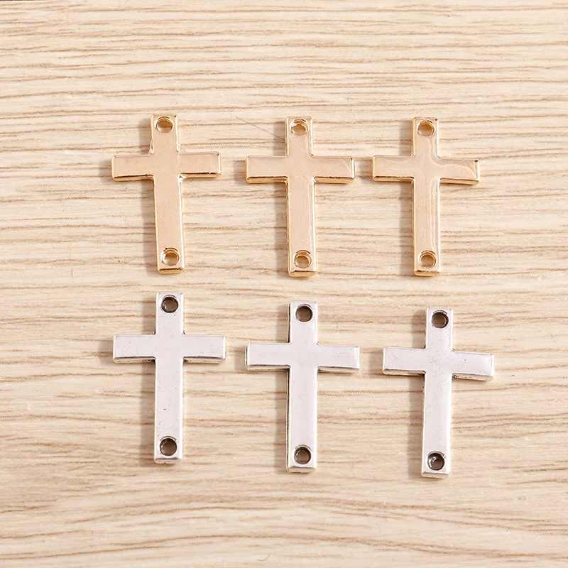 Tusember 40 Stück Legierung Metall Doppelloch Kreuz-Anhänger für Schmuckherstellung Handgemachtes DIY Zubehör für Halsketten und Ohrringe – Detail 5