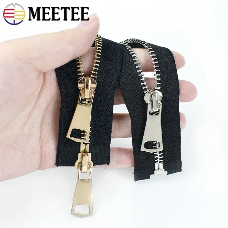 1Pc 5# 60-150cm Metal Zipper Single/Double Sliders Long Open-end Zips for Jacket Clothes Down Repair Kit DIY Sewing Accessories