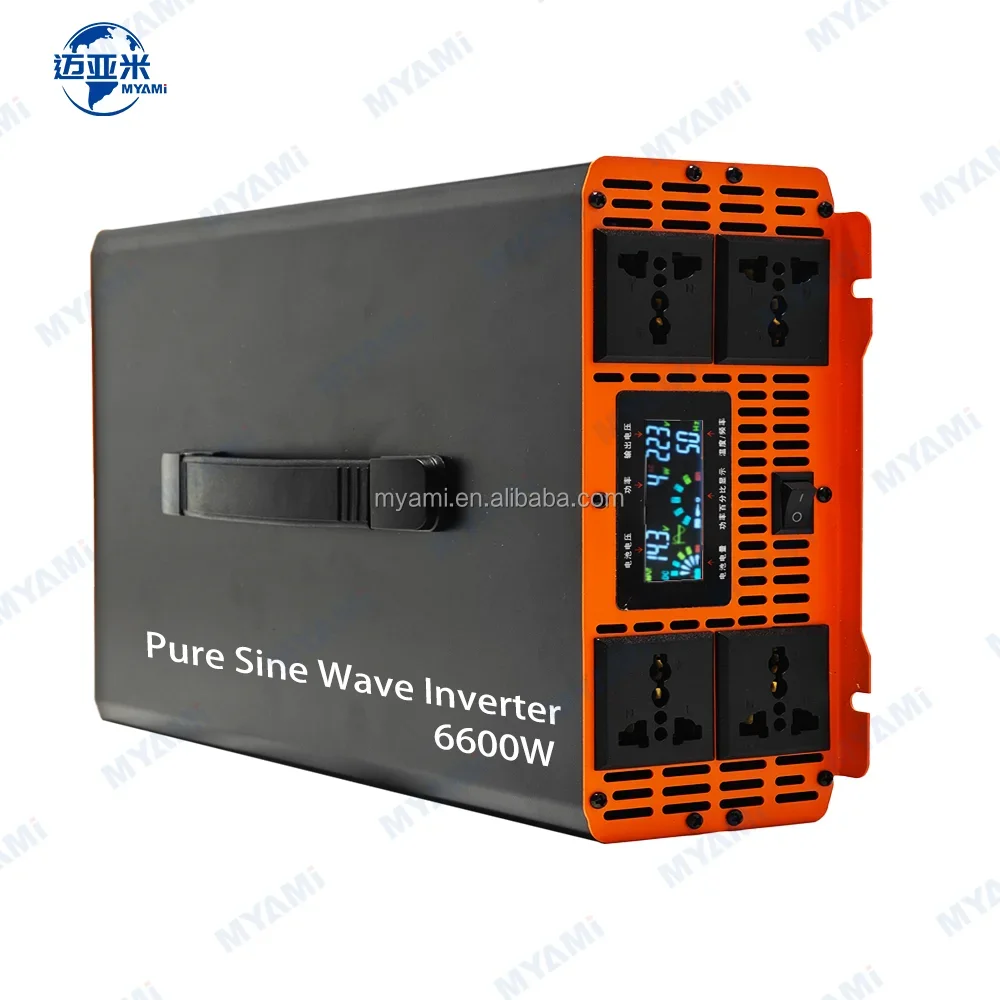 MYAMI Solar Pure Sine Wave Inverter Dc 12V 24V 48V 60V 72V 96V Dc to 220V 110V Ac 50Hz 60Hz Converter 6.6KW Inverter 12V 6600W