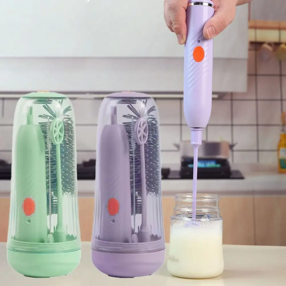 

Practical Silicone Baby Bottle Straw Cleaner Long Handled Waterproof Electric Bottle Brush Flexible Brushes Nipple Brush Travel