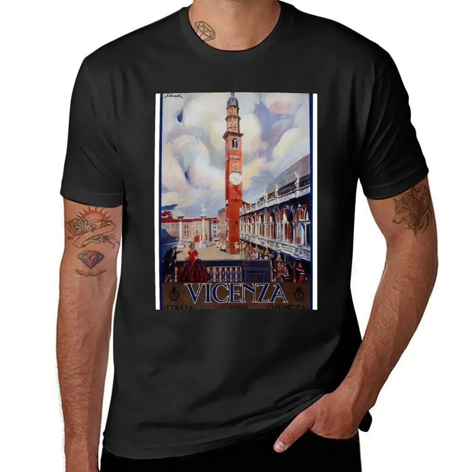 Vintage Vicenza Italy Travel T-Shirt essential t shirt quick drying T-shirts for men cotton