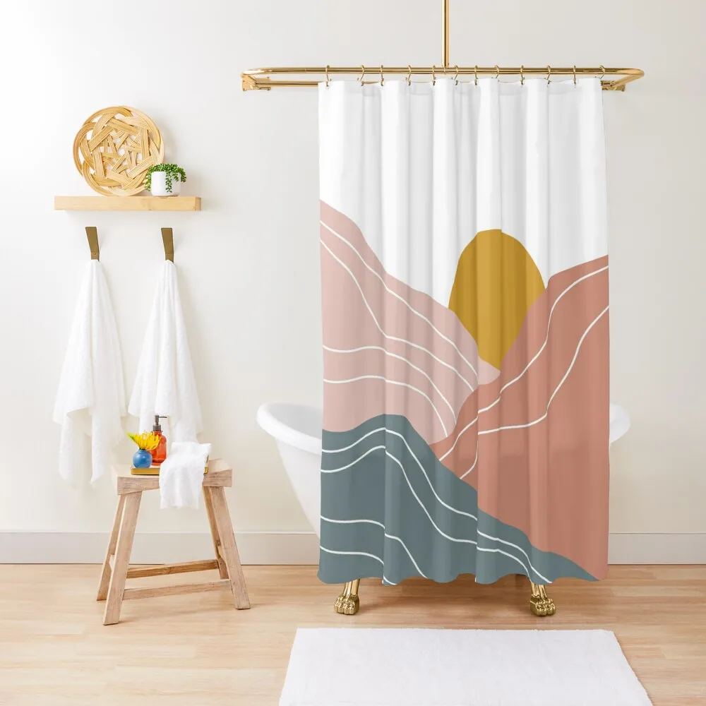 

Mid- Century Modern | Sunrise Shower Curtain Shower Bath Shower Bathroom Curtain