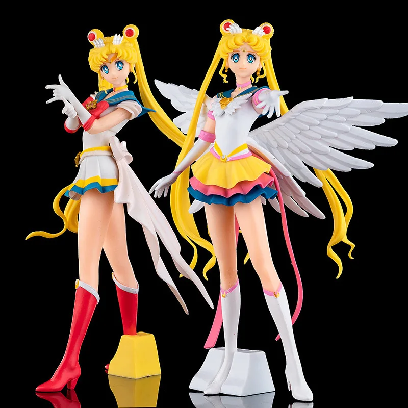 23cm Anime Sailor Moon Action Figure Doll Princess Serenity Cake Ornaments Collection PVC Tsukino Usagi Figure Model Toys Gifts