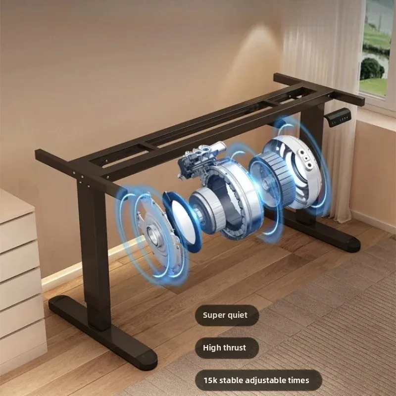 Solid Wood Electric Lifting Table, Intelligent Computer Table, Home Study Desk, Office Desk, Gaming Table, Bedroom Workbench