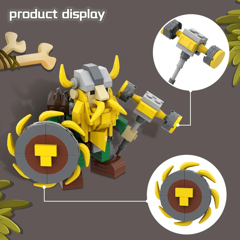 

MOC-202132 Barf the Banana Dwarf Building Blocks Model Medieval Viking Warriors Action Characters Bricks Assembly Toy Kids Gifts