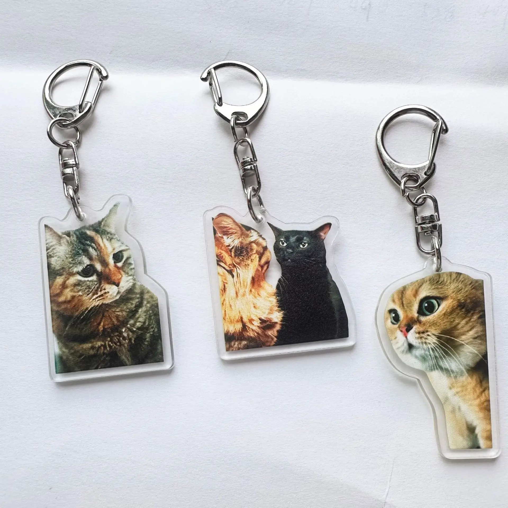 Trendy Cat Head Keychain Fun Meme Image Backpack Small Pendant Wholesale Internet Famous Emotionally Expressive Toy Figure