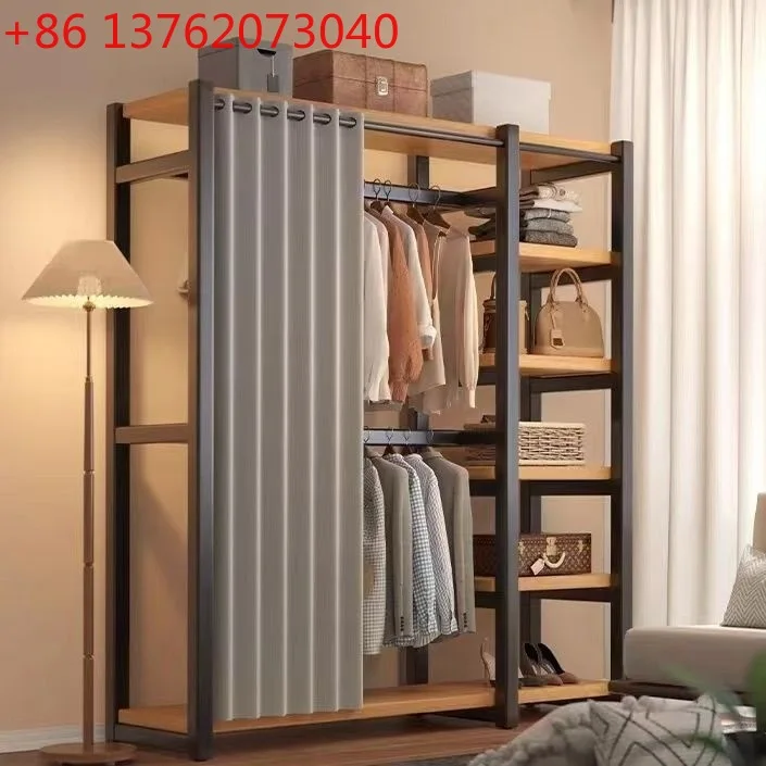 مجموعة رف معطف تخزين غرفة النوم المنزلية البسيطة من الأرض إلى السقف