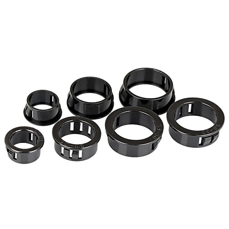 2~50Pcs 6mm~100mm Nylon Plastic Black Round Snap-on Wire Grommets Gasket Clamp Cable Hole Protector Protection Plug Seal
