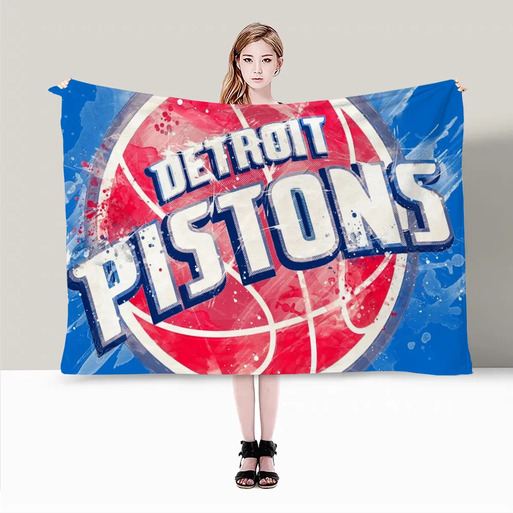 Sleeping Blankets and Throws D-Detroit Pistons Fleece Blanket Winter Blanket for Sofa Bedspread on the Bed Downy Throw Warm Knee