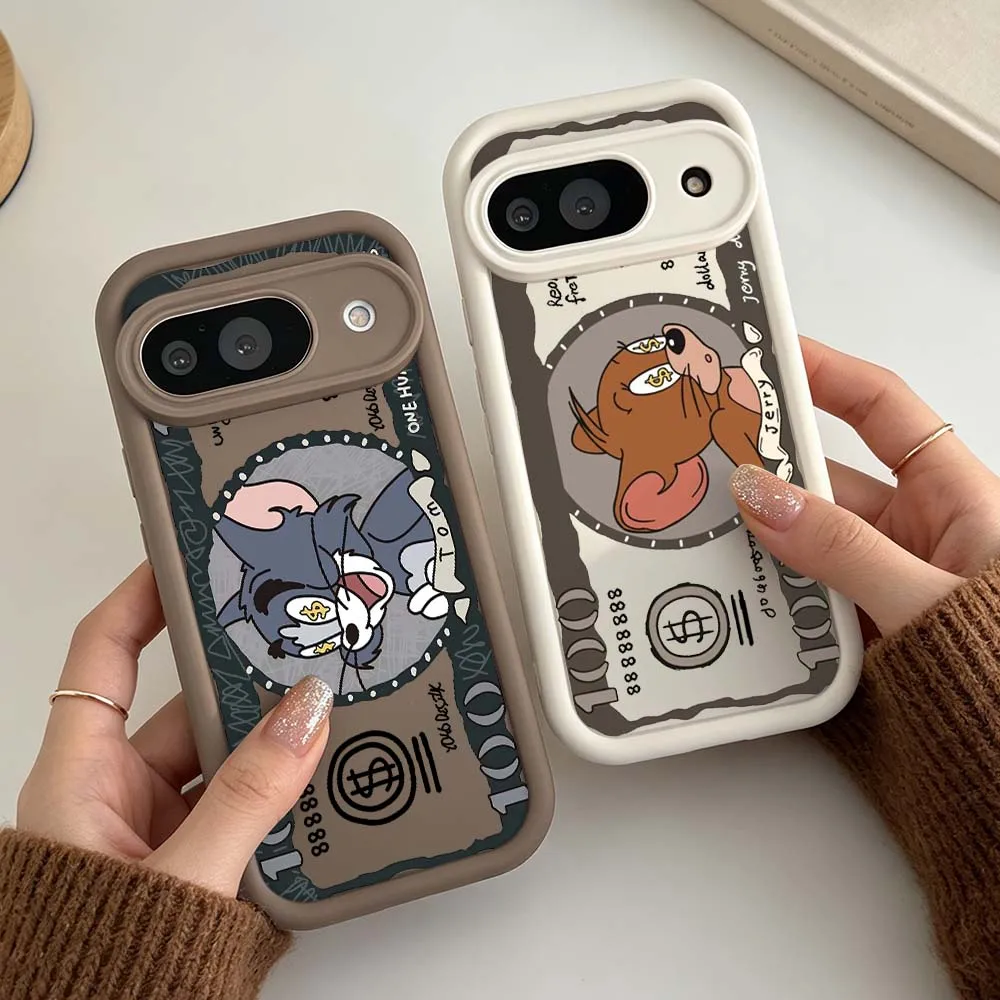 Funda de teléfono Anime T-Toms J-Jerrys Dark para Google Pixel 10 9 8A 8 7 7A Pro XL 5G Eye Ladder, funda de silicona suave a prueba de golpes