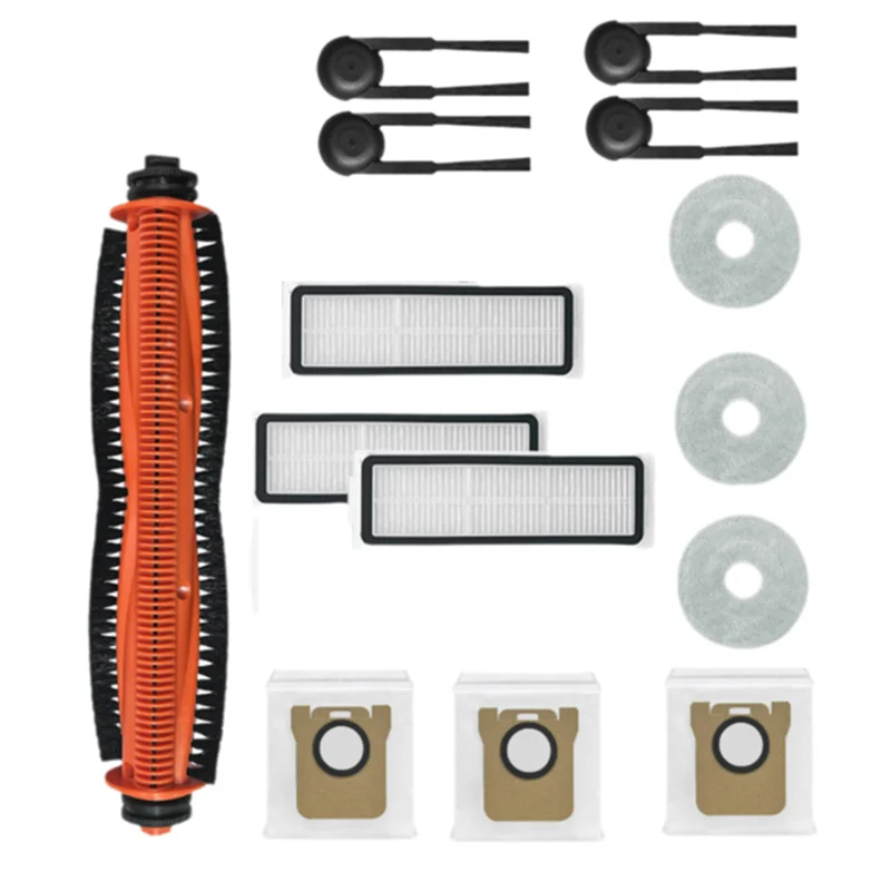 

A37T-14PCS Vacuum Cleaner Accessories For Xiaomi For Mijia M40S/OV31CN Main Roller Side Brush Hepa Filter Mop Cloth Dust Bags