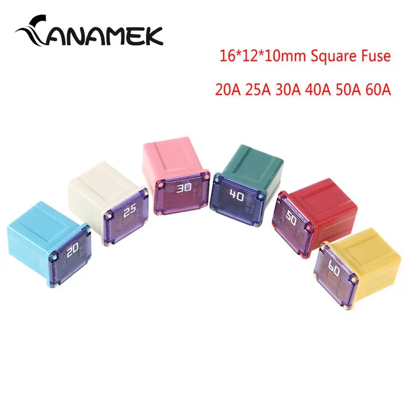 1PCS Waterproof Fuse With Plastic Box Square Fuse 20A 25A 30A 40A 50A  PEC Automotive Car Fuse Tube