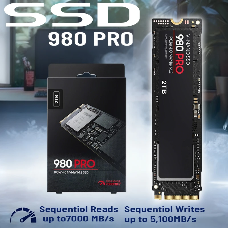 

For Samsung 980 PRO SSD 500GB 1TB PCIe NVMe Gen 4 Gaming M.2 Internal Solid State Drive Memory Card, Maximum Speed