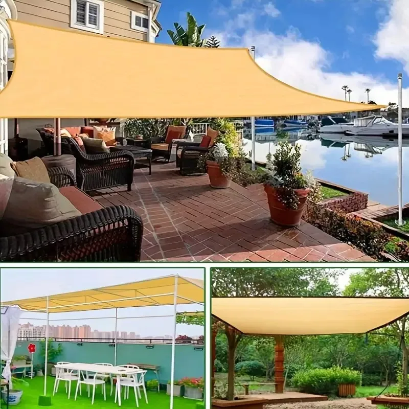 200x 400cm Summer Outdoor Shading Beige Shading Net Wrapped Perforated Shading Cloth Thickened Heat Insulation Net Shading Net