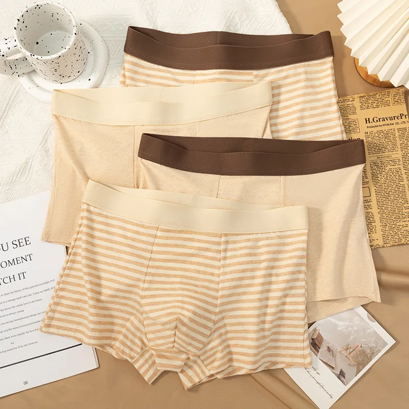 

3pcs Seamless Panties Stripe Boxers Man Cotton Shorts Men Men's Boxer Briefs Mens Underwear Male Boxers Underpants