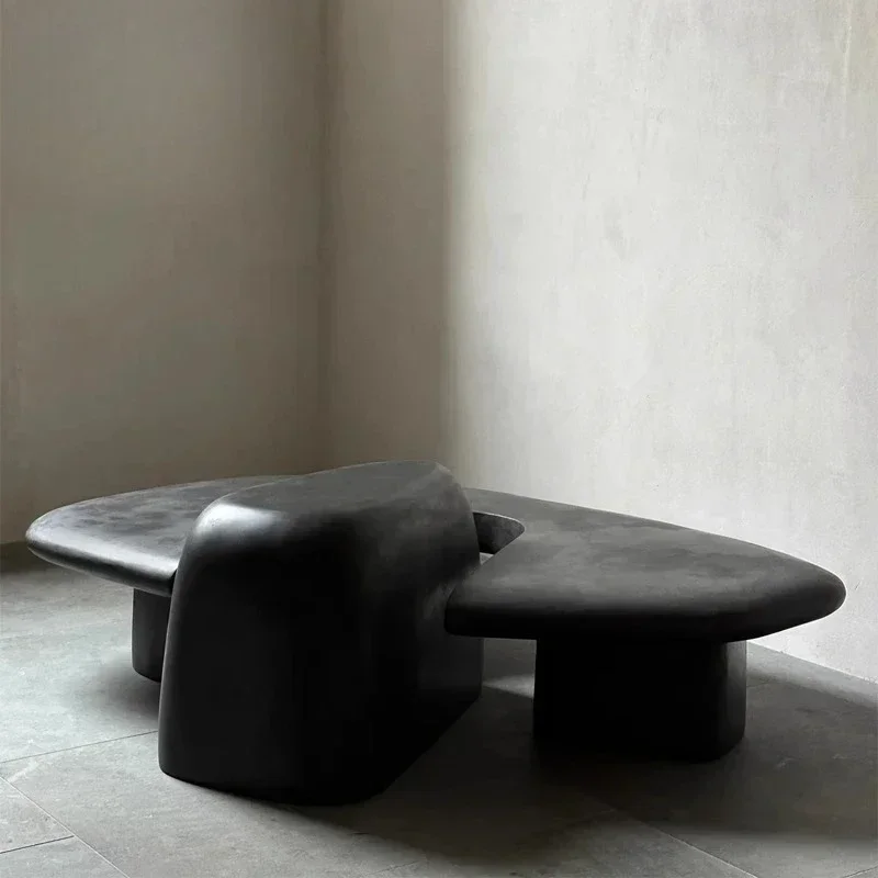 Minimalist shaped fiberglass living room coffee table, modern ins, antique module tea table