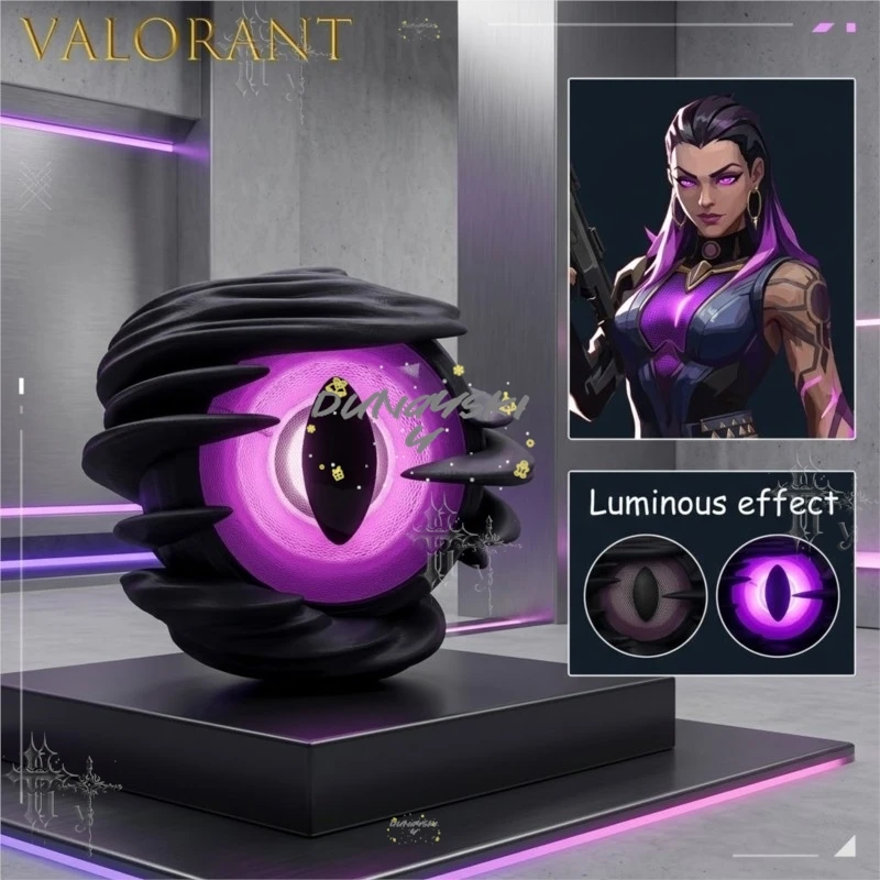 Valorant Reyna Void Eye Modell-Ornament, 3D-gedruckt, im Dunkeln leuchtend, im gleichen Stil wie im Spiel, kreatives Peripherie-Geschenk, Cosplay-Kostümparty