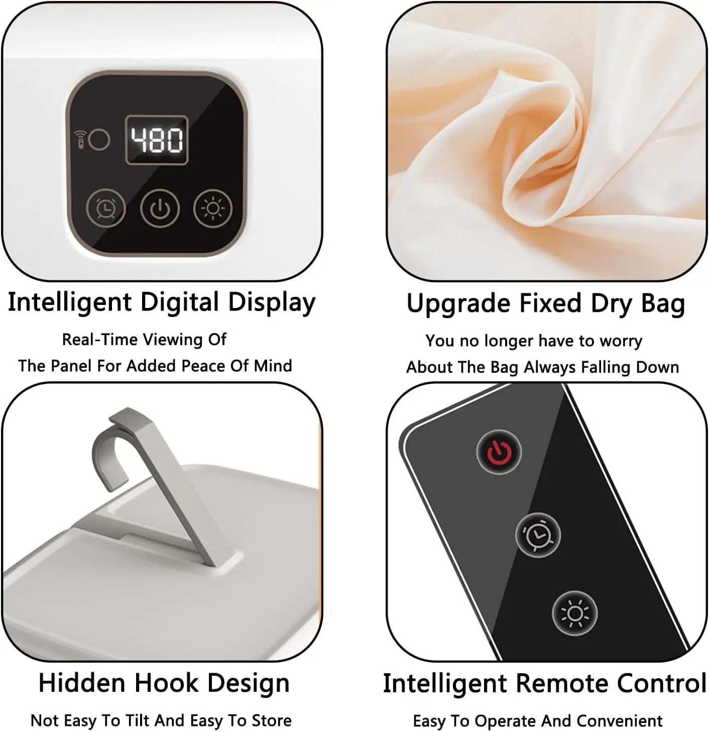 مجفف صغير محمول مع مؤقت 480 دقيقة وتجفيف سريع لمدة 20 دقيقة، مجفف مدمج لمركبات الترفيهية والشقق والسفر والسكن، يتضمن D