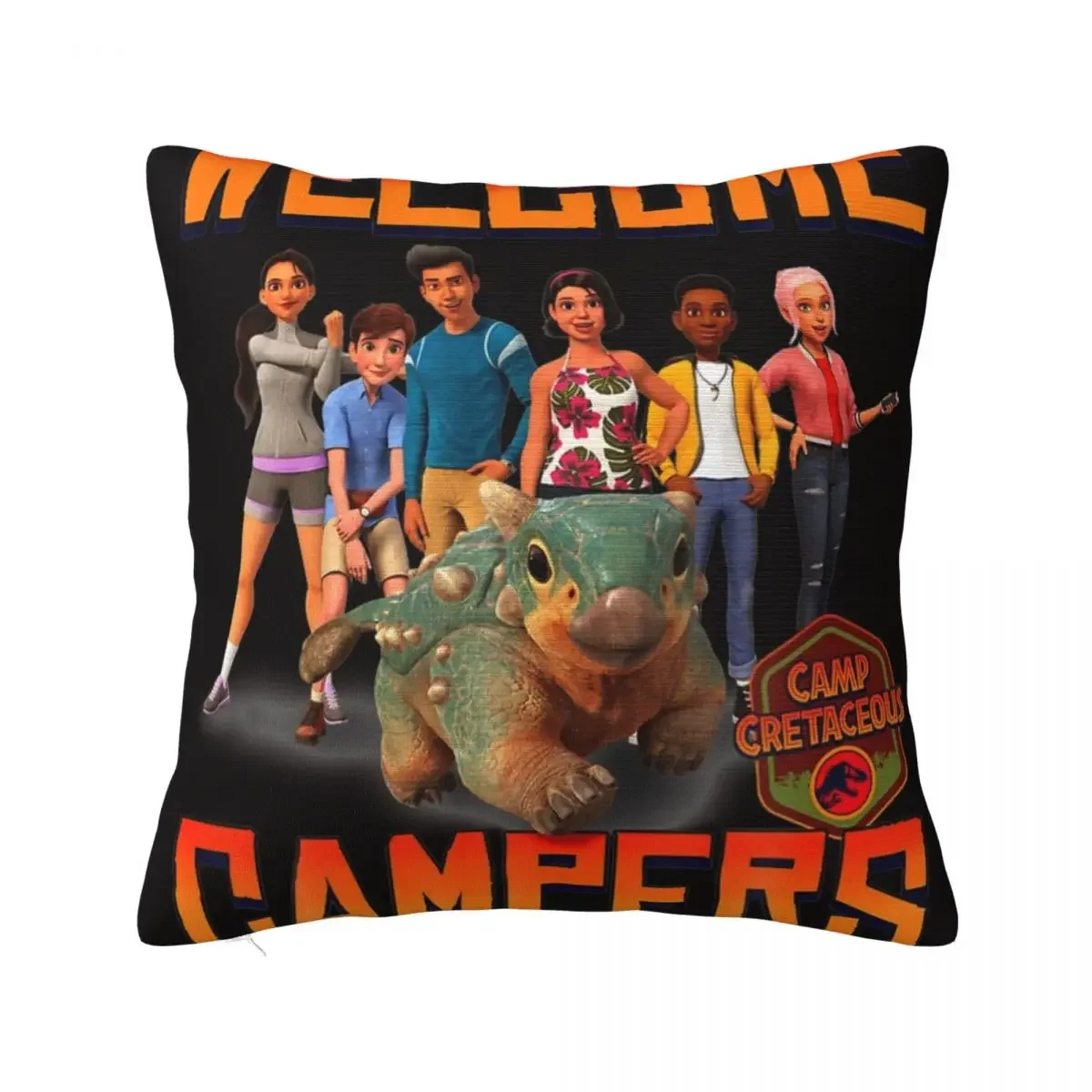 Jurassic World Camp Cretaceous Welcome Campers Group T Shirt Throw Pillow Luxury Pillow Cover Decorative Sofa Cushion