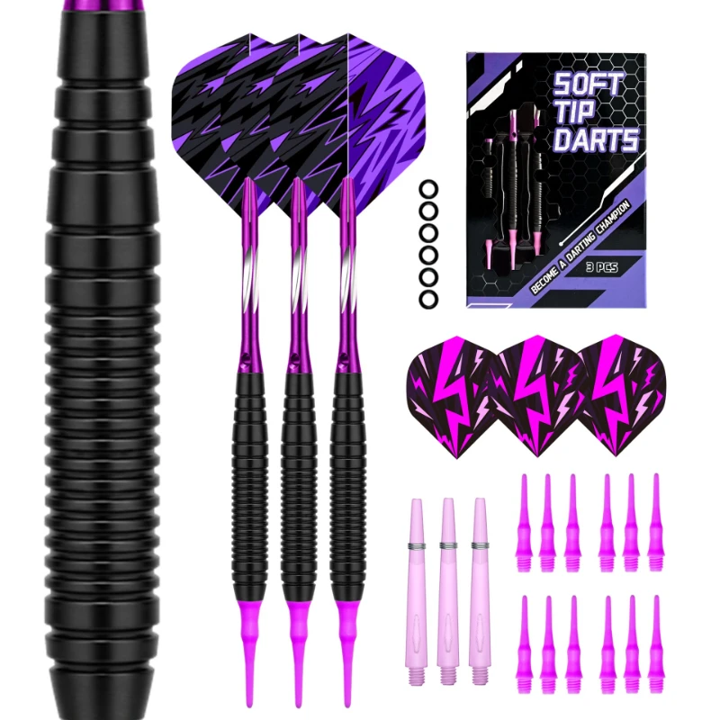 Tipped Darts Professional Indoor Plastic Tip Darts Set for Electronic Dartboard Games