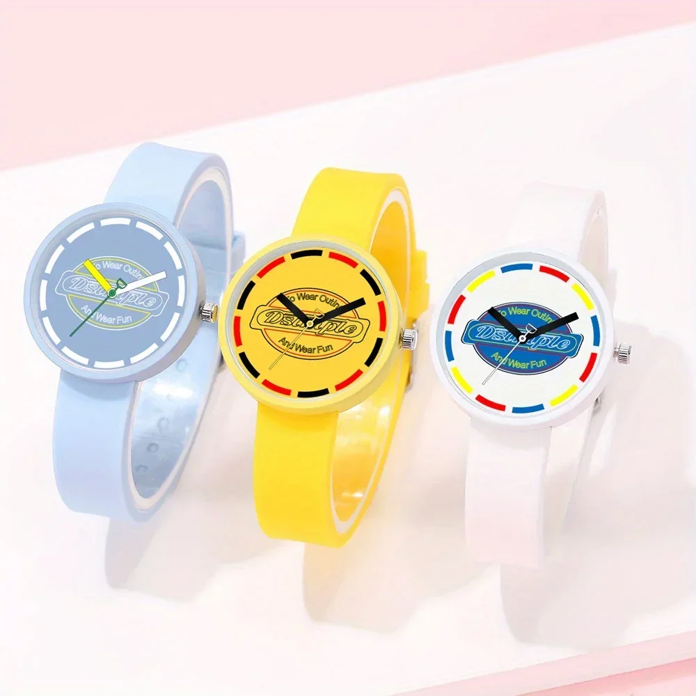 

Модные женские часы с кварцевым механизмом, силиконовый ремешок, простой дизайн, модные аксессуары, стиль кампуса