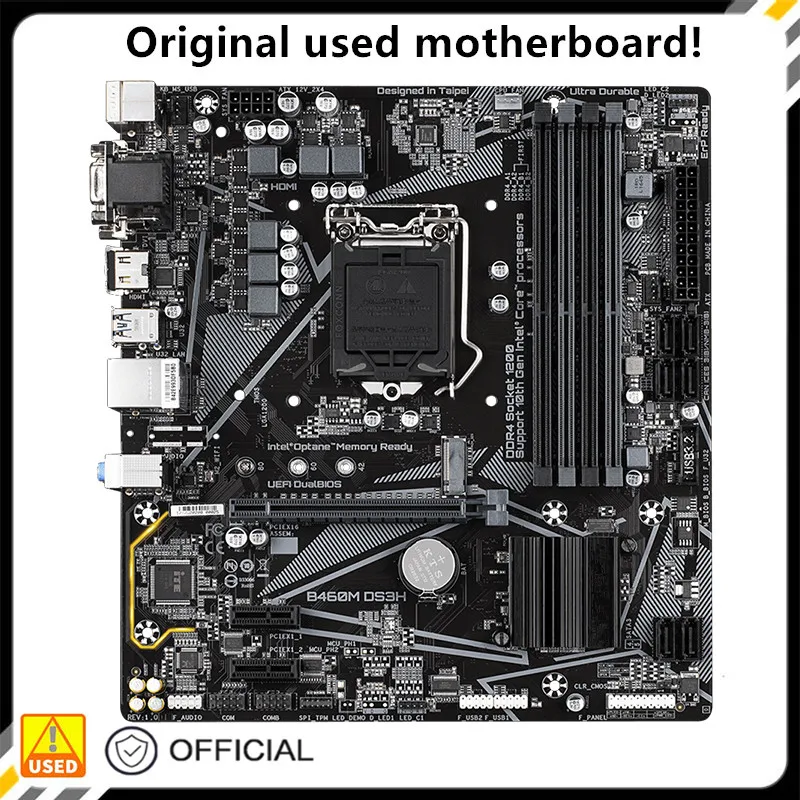 

For B460M DS3H Original Used Desktop Intel B460 128GB DDR4 Motherboard LGA 1200 i7/i5/i3 USB3.0 SATA3