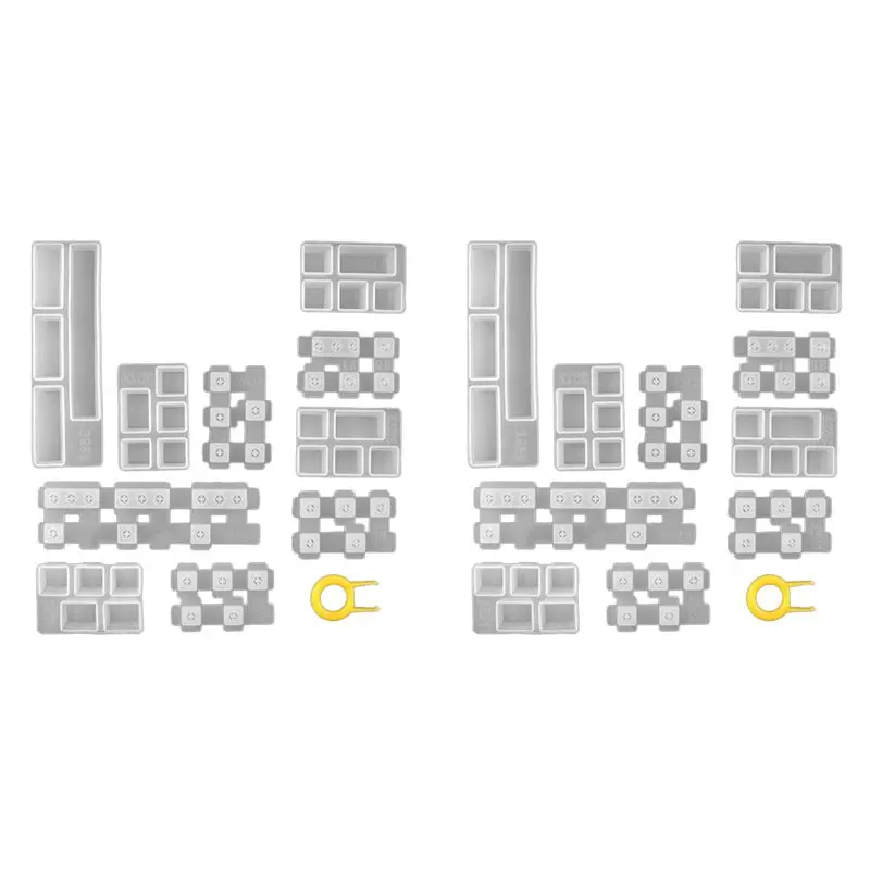 

AB11-2 Set DIY Silicone Keycaps Resin Mold For Mechanical Keyboard Crystal Epoxy Molds For Cherry MX
