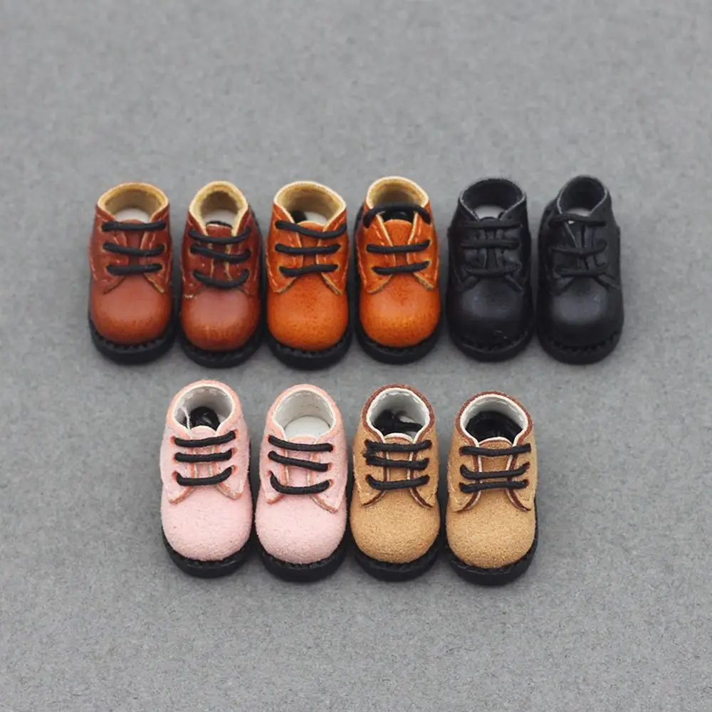 Multiple Colour 1 Pair Ob11 DOD 1/12 Bjd Doll 15cm Labubu Shoes All-Match PU Leather Molly Doll PU Leather Shoes Cute Delicate