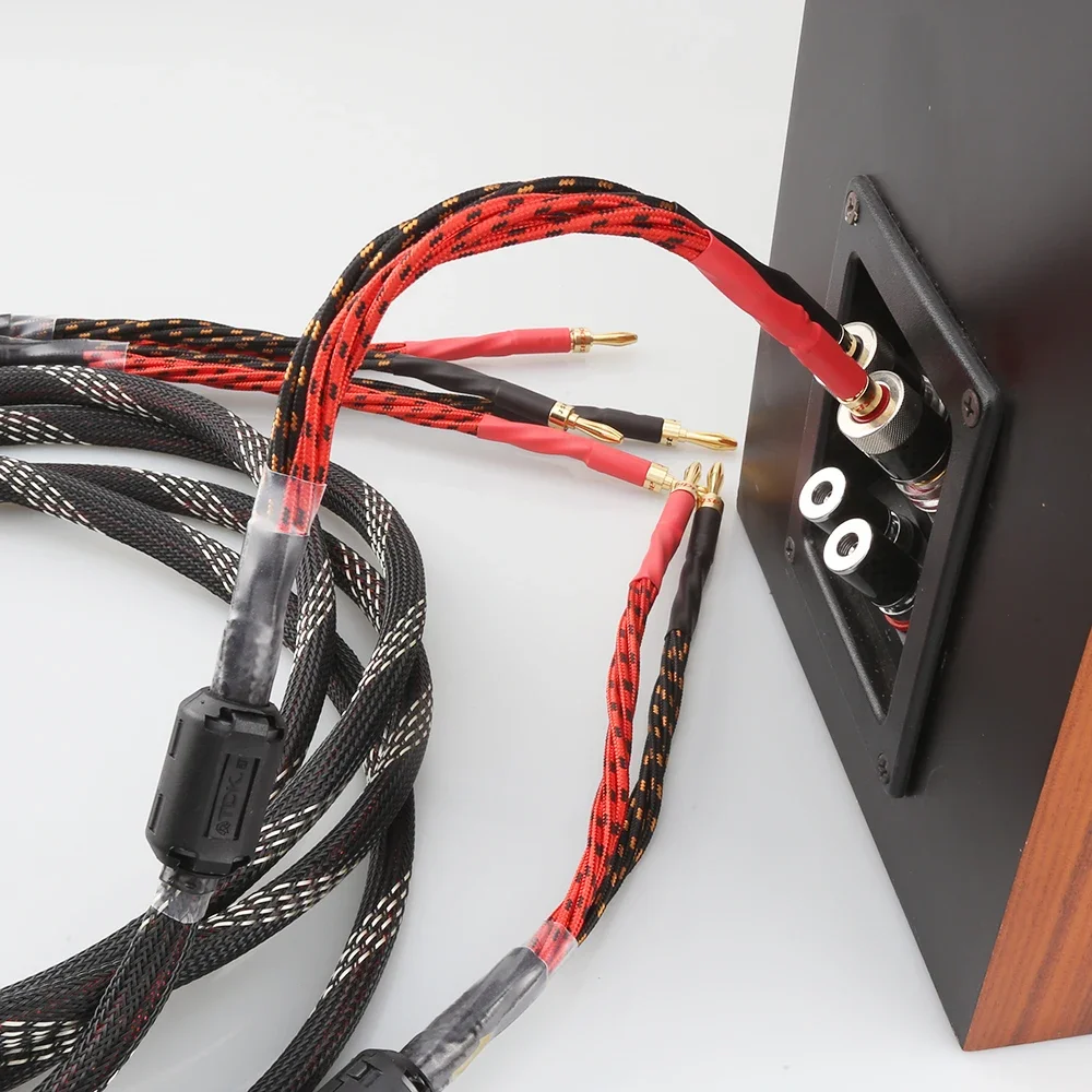 Одна пара акустических кабелей Audiocrast HIFI, усилитель HI-End, акустический кабель 4N OFC с разъемом типа «банан»