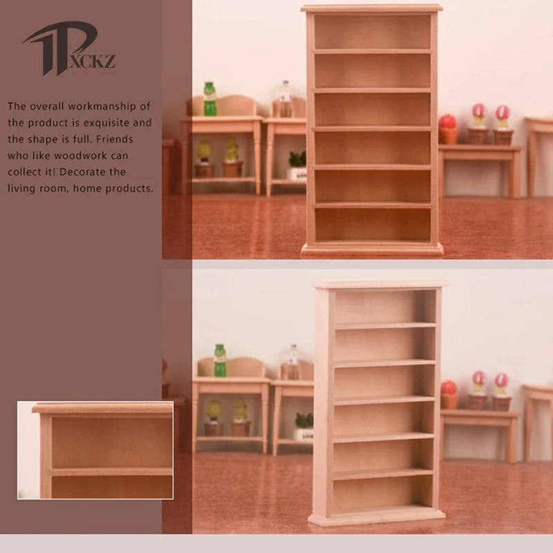 1:12 Dollhouse Miniature Bookshelf Bookcase Model Storage Cabinet Locker Ornament Furniture Decor Toy