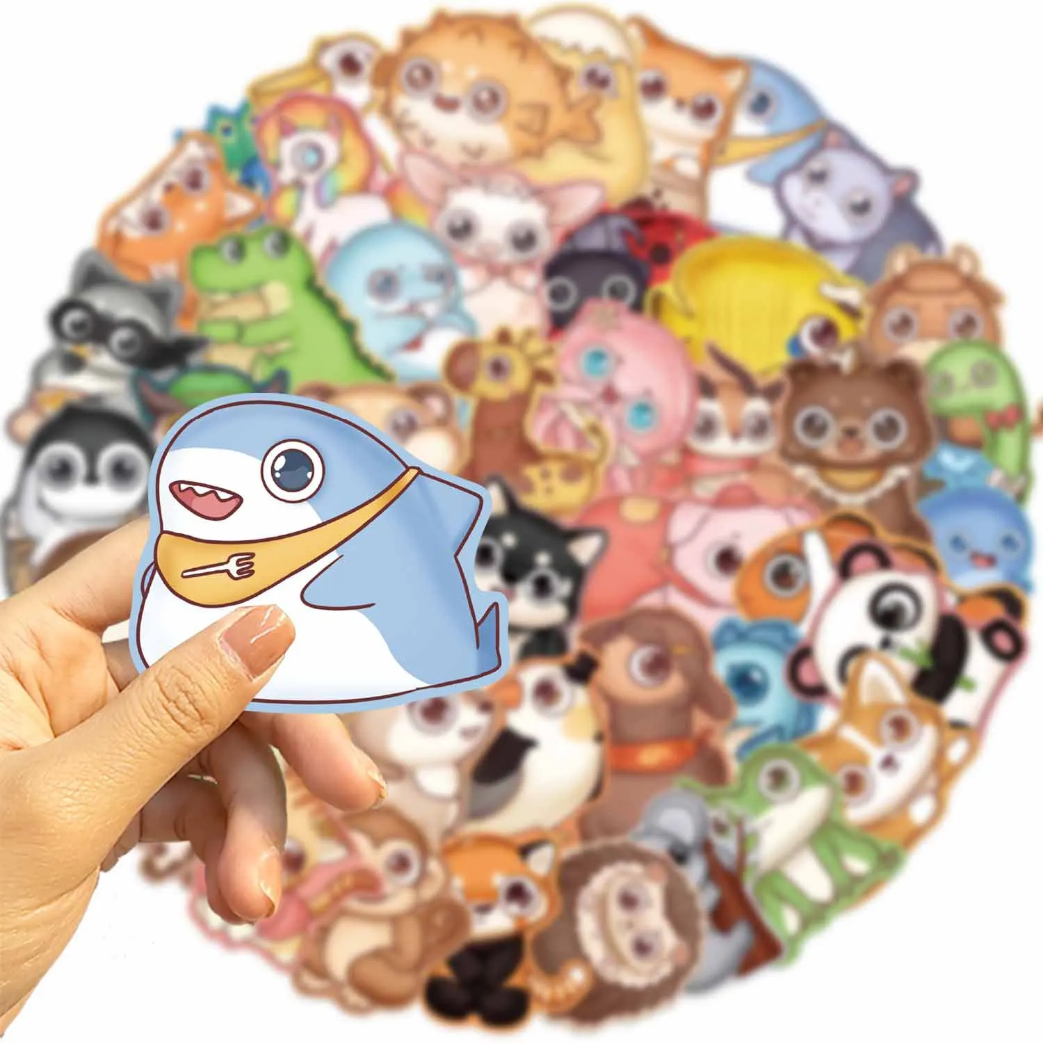 50pcs Big-eyed Animal Group Cartoon Graffiti Stickers telefono chitarra Laptop Notebook valigia bottiglie d'acqua adesivo impermeabile Gif