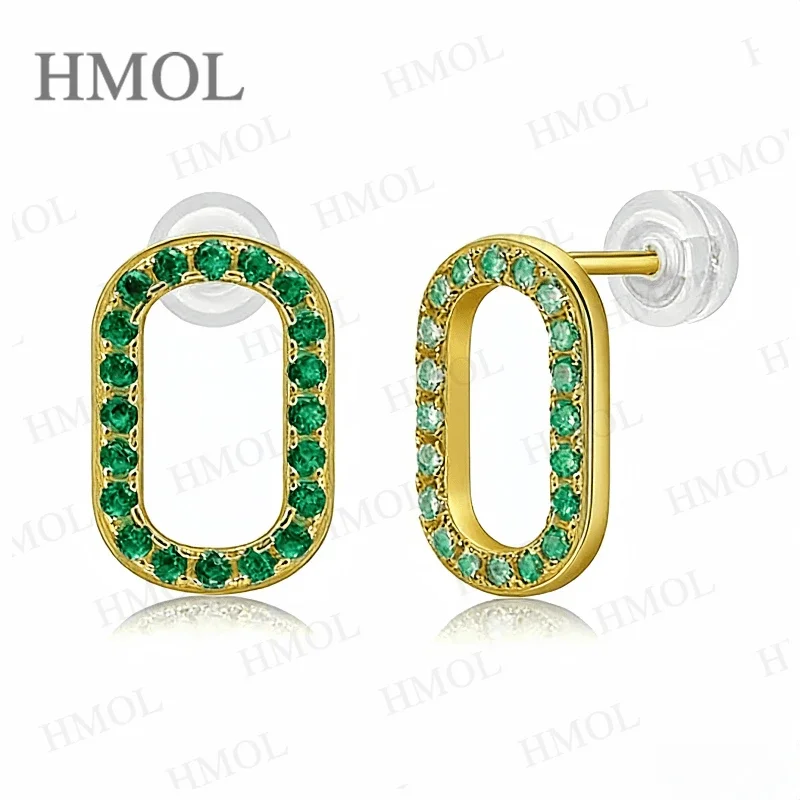 Moissanite Earrings 925 Sterling Silver Round Hollow Oval Ruby Sapphire Columbia Direct Factory Sale Comfortable To Wear All Day