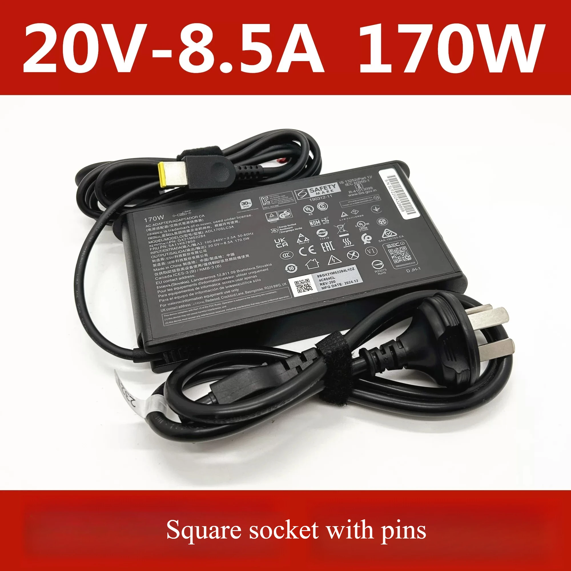 

For Lenovo Savior Y7000 R7000P R7000 170W Power Adapter 20V8.5A Charger