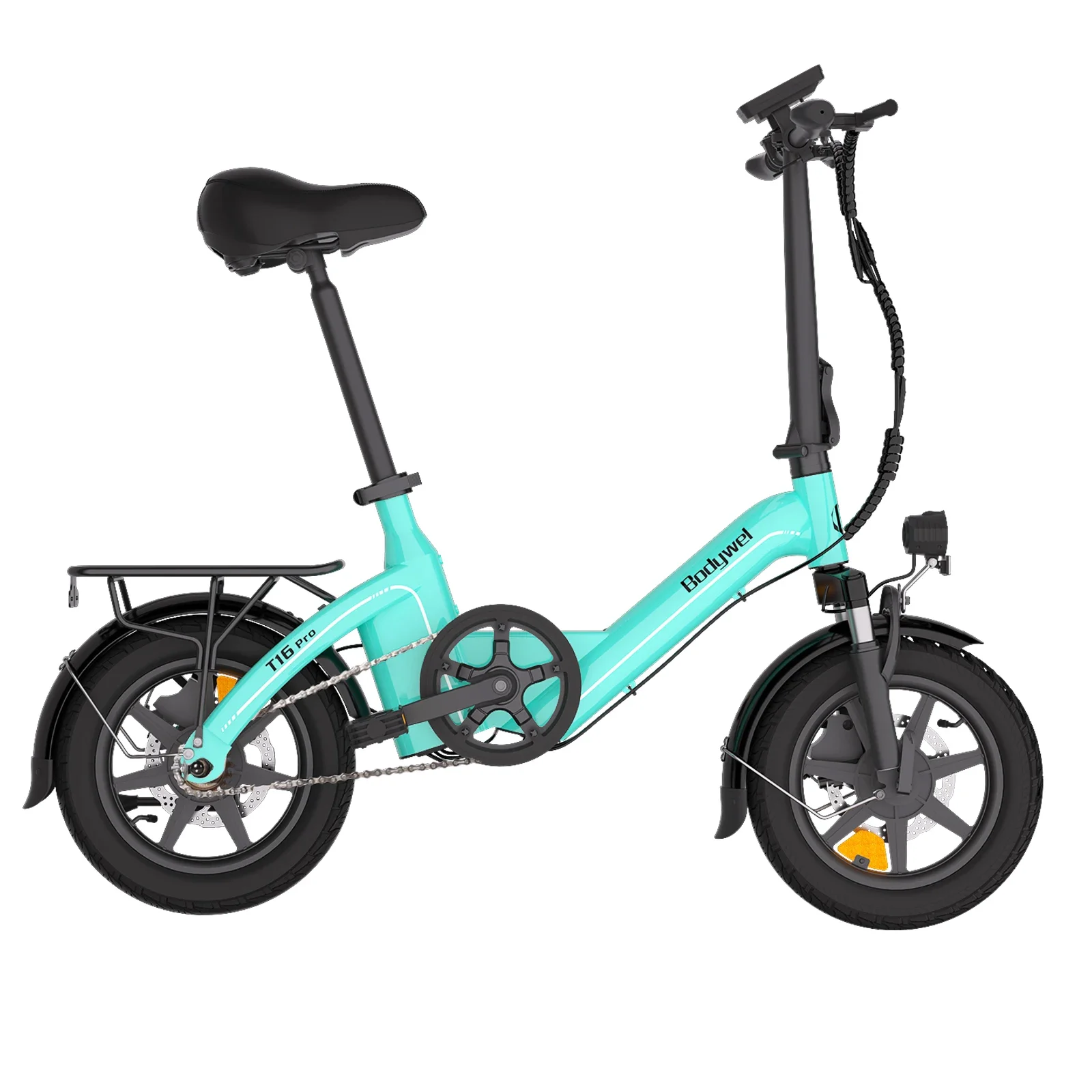 BODYWEL T16 PRO mit 250W Motor, 36V10Ah Akku, faltbares Elektrofahrrad, 14-Zoll-Reifen, City-Commuter-E-Bike für Erwachsene