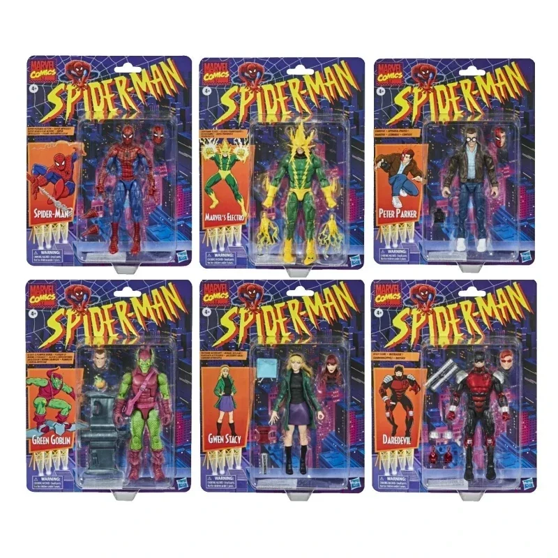 Original Marvel Legends Kingpin Peter Parker Green Goblin Gwen Stacy Mysterio Action Figure Movable Doll Kids Toy Birthday Gifts