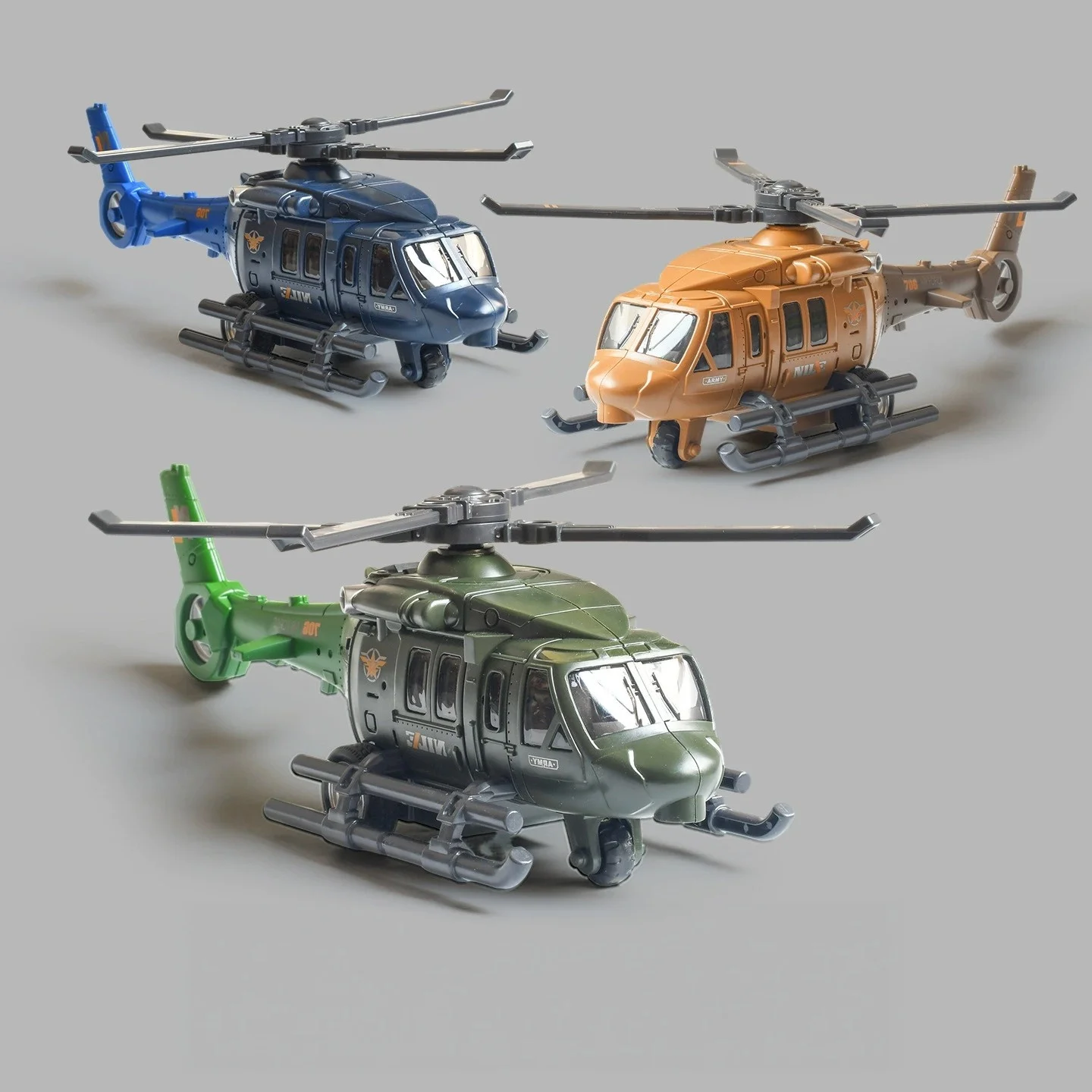 Military Helicopter Alloy Airplane Models Ornaments Inertial Rescue Aircraft Propeller Rotatable Taxiing For Educational Gifts