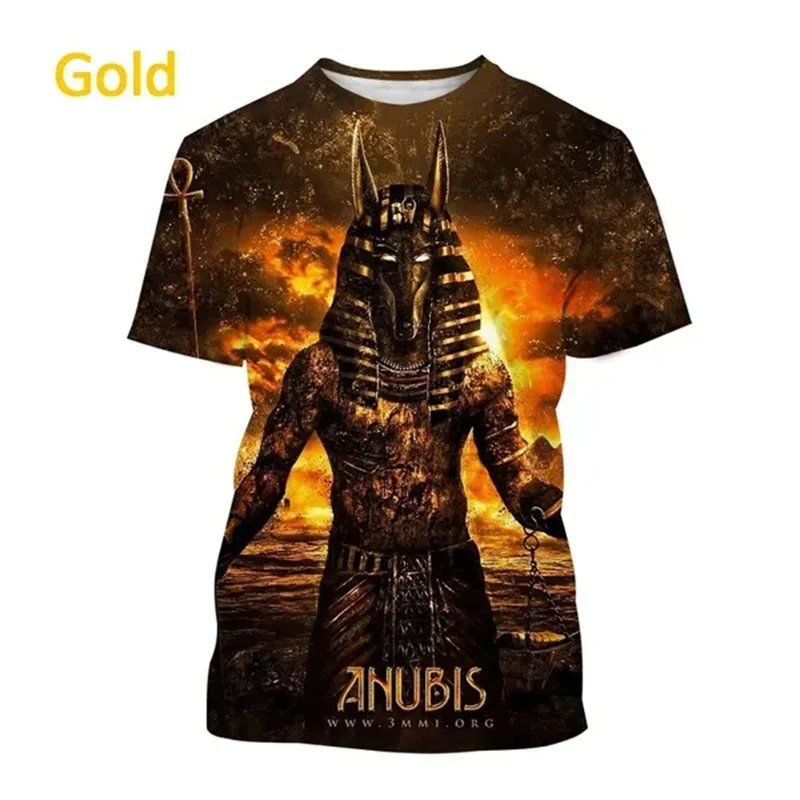 Grim Reaper Anubis Tee Shirts 3D Printed Ancient Egyptian God T Shirt Eye of Egypt Pharaoh Fashion Harajuku Short Sleeve T-shirt