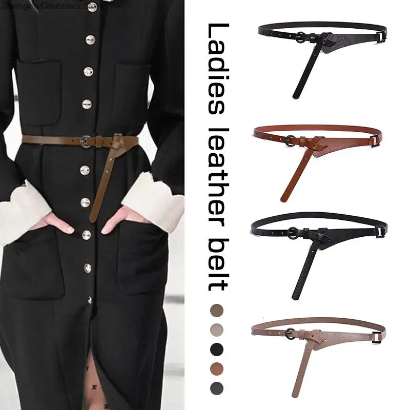 

Women Thin Knot Belts PU Leather Waistban Corset Belt Long Dress Coat Shirt Decor Belts Accessories