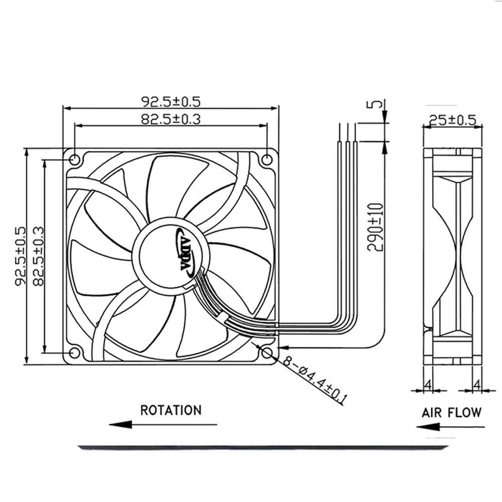 AA9252MB-AT 92x92x25mm AC220V Kipas Pendingin 9CM 9225 Kipas Ventilasi Aksial untuk Kabinet Industri dan Catu Daya