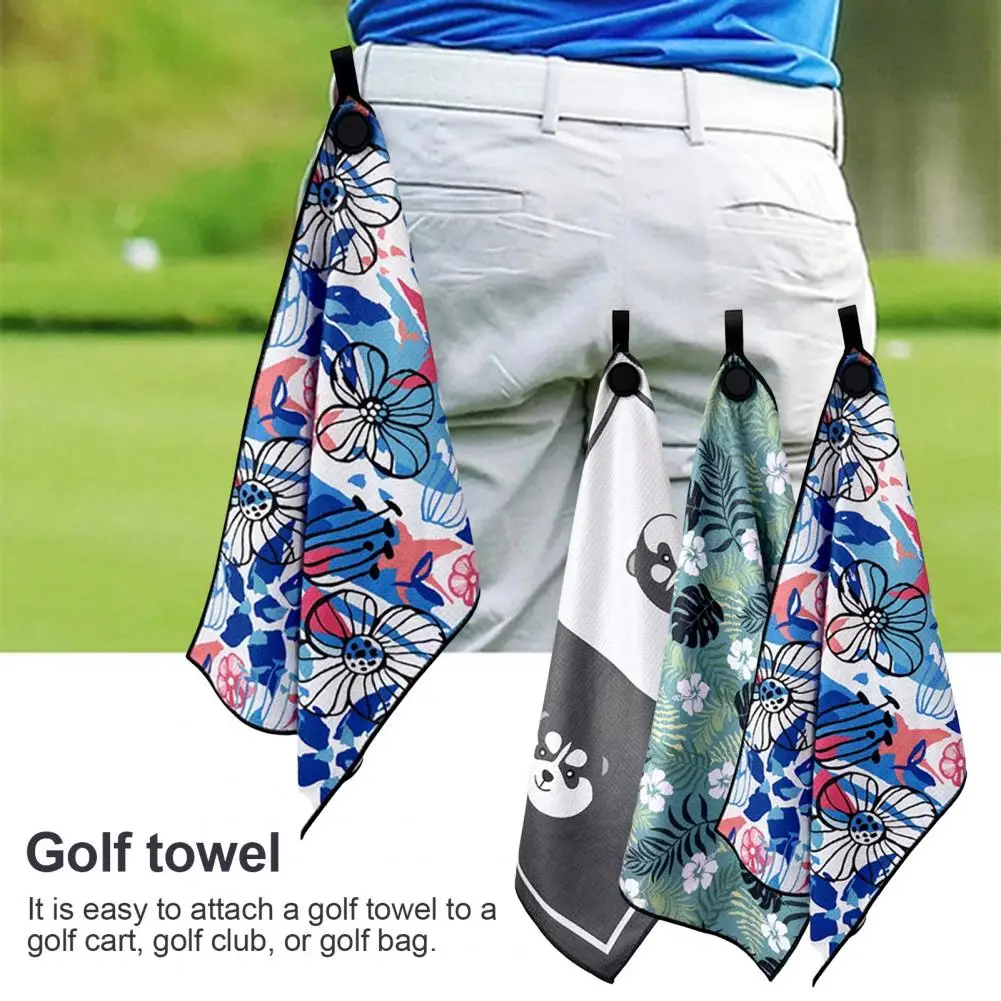 Strong Hold Golf Towel Magnet Golf Towel with Magnetic Insert Microfiber Waffle Golf Towel with Strong Magnet for Bags Printed