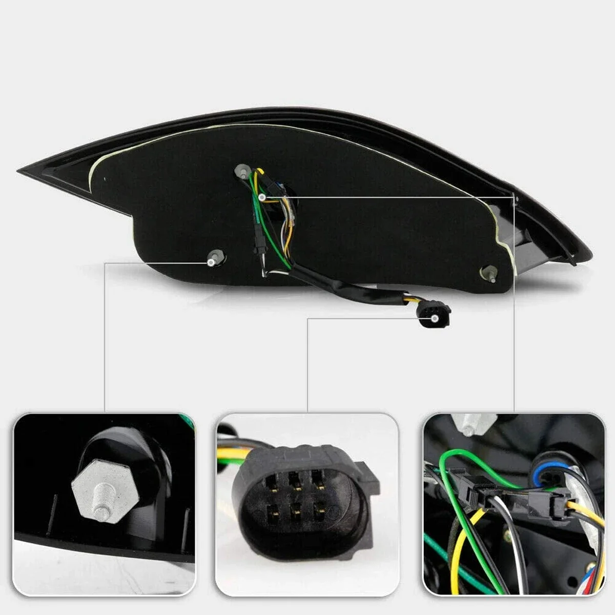 Car Lights Premium OLED Tube Full LED Tail Light Lamp For 2009-2012 Porsche 987.2 Boxster Cayman-Matte Black Housing