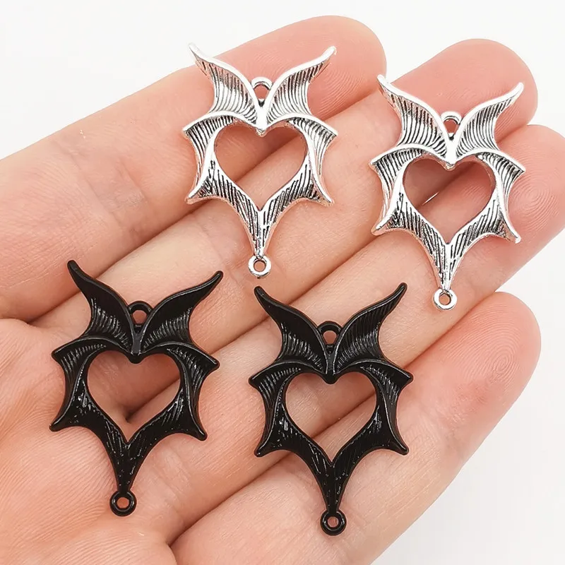 

10pcs Halloween Charms Retro Devil Wings Pendant Bat Wings Pendant Zinc Alloy for DIY Necklace Jewelry Accessories