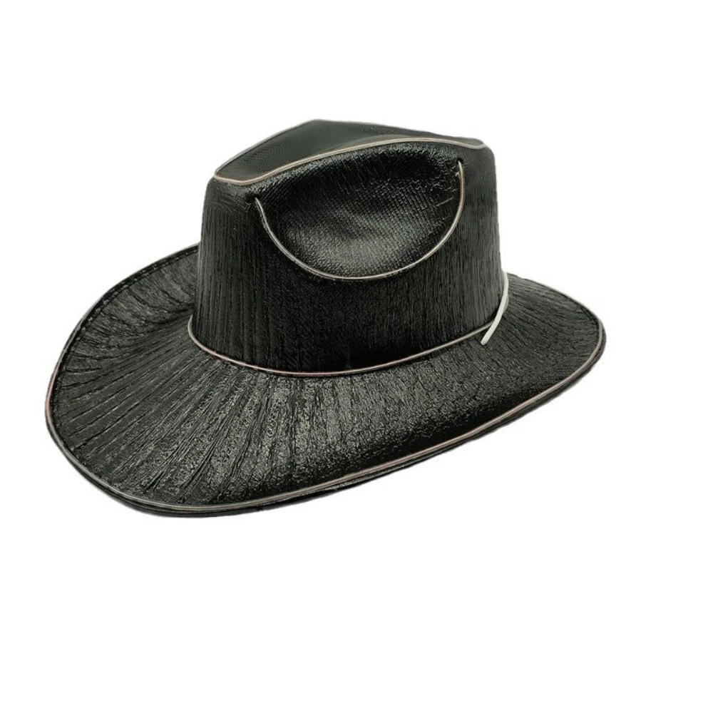 قبعة الدنيم الملونة اللاسلكية المتوهجة قبعة راعية البقر تضيء قبعة الحفلات الملونة لملابس الرقص كرنفال الزفاف #3