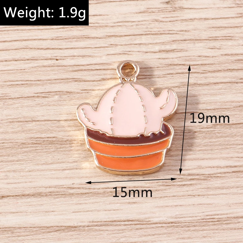 10 stücke 15x20mm Emaille Pflanze Kokosnuss baum Charms für Schmuck machen DIY Ohrringe Anhänger Halsketten hand gefertigte Bastel zubehör – Detail 3