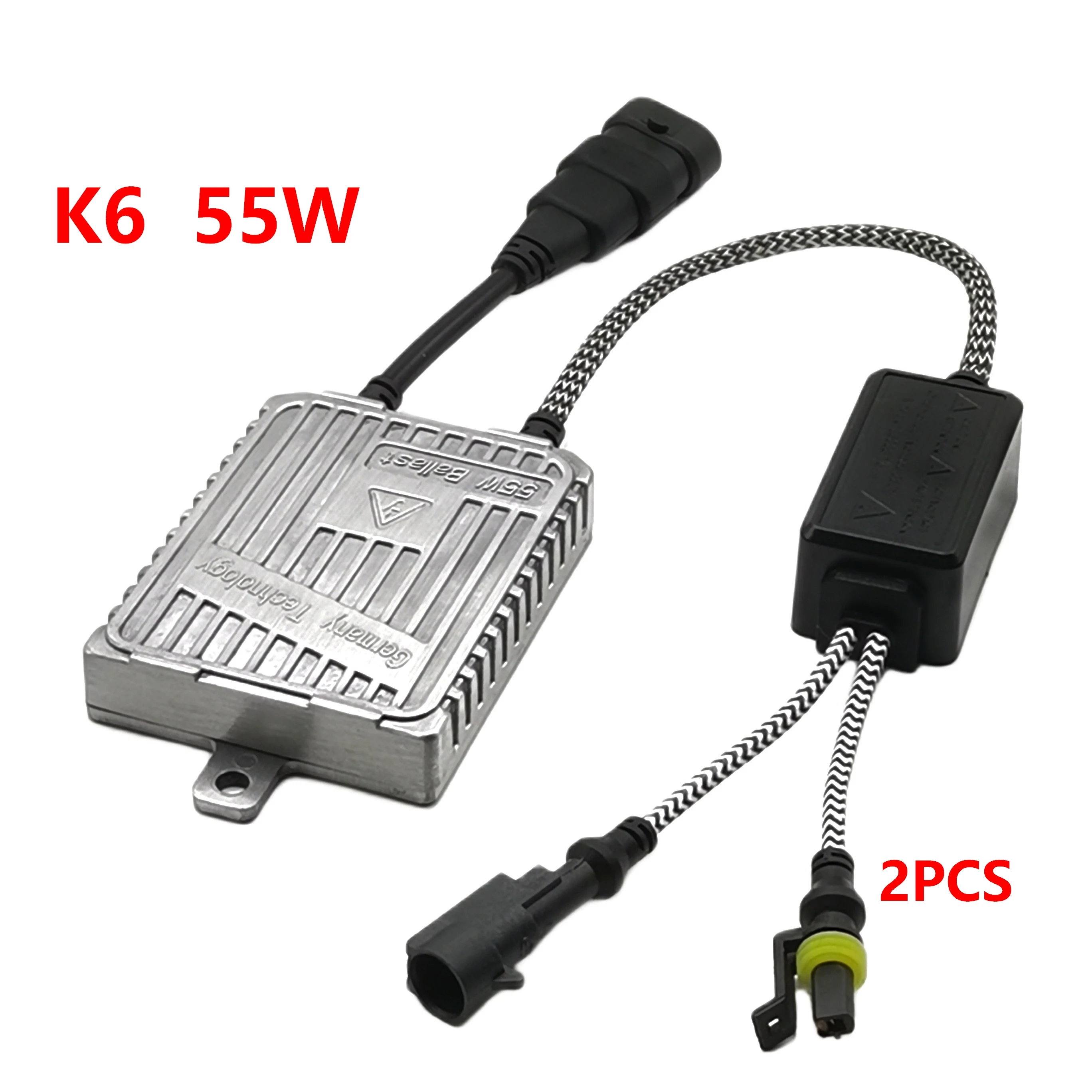 

2Pcs 12V K6 55W Xenon Ballasts 4800LM Fast Bright Reactors For H1 H3 H4 H7 HB3 HB4 9012 D2H 4300K 6000K Bulbs 12V Cars Headlamps