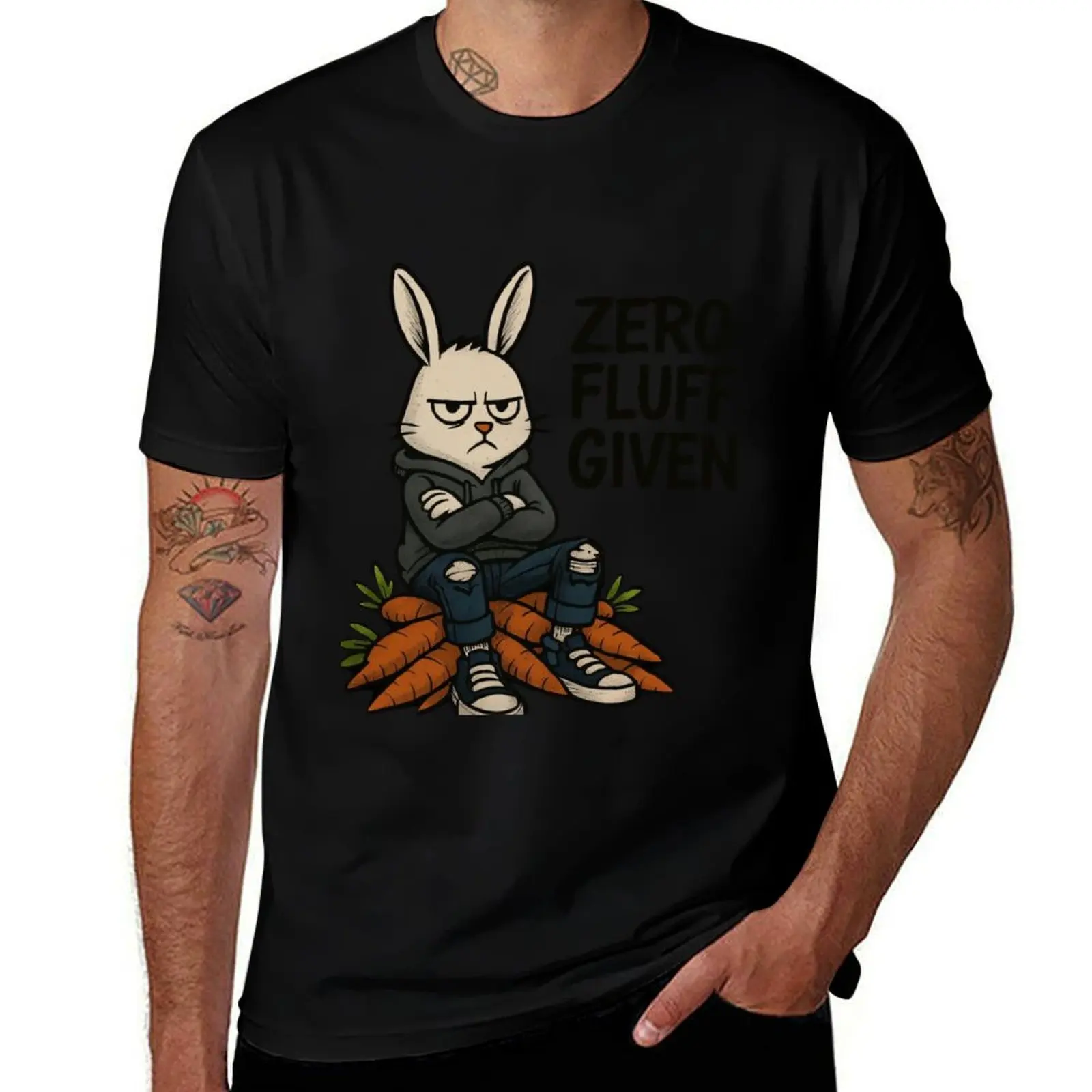 

Zero Fluff Given Bold & Sassy Bunny Illustration T-Shirt cheap stuff Man t-shirt oversizeds outfits for men